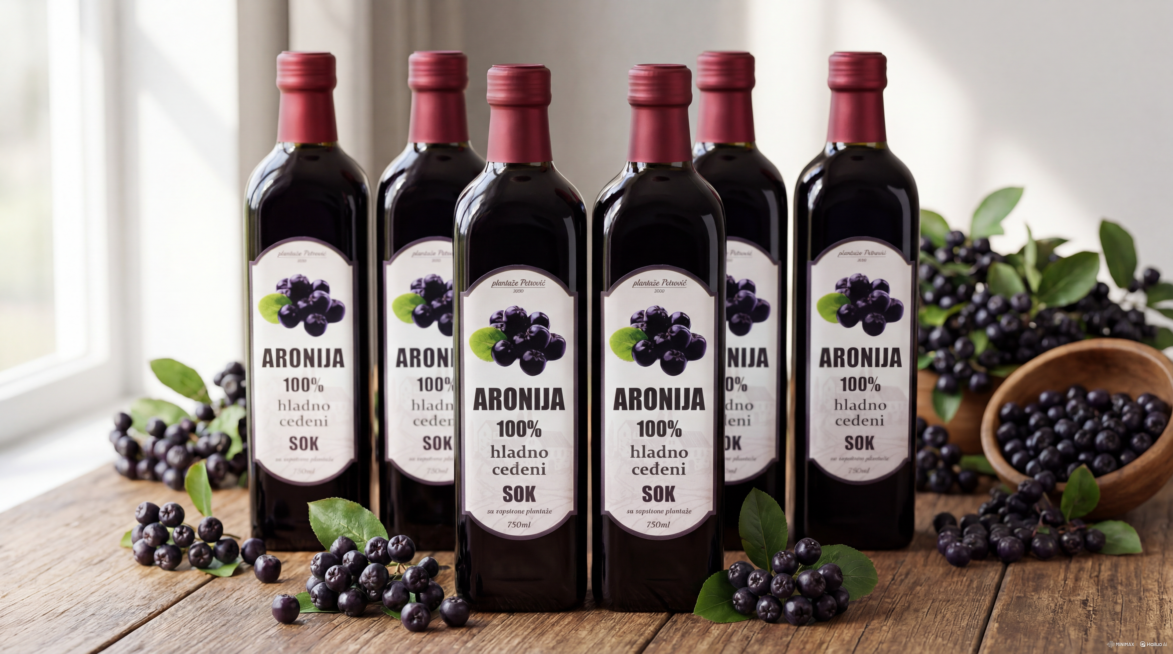 Matični sok od aronije 4+2 Paket, besplatna poštarina, 750 ml